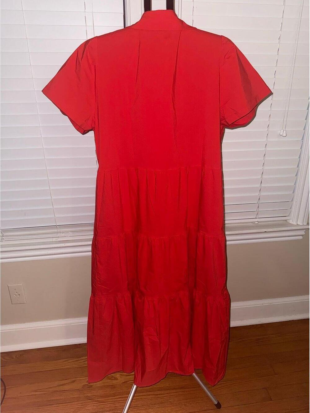 Ruti Breaking‎ Free Long Poplin Dress – Red– L/XLNWT - Picture 5 of 5